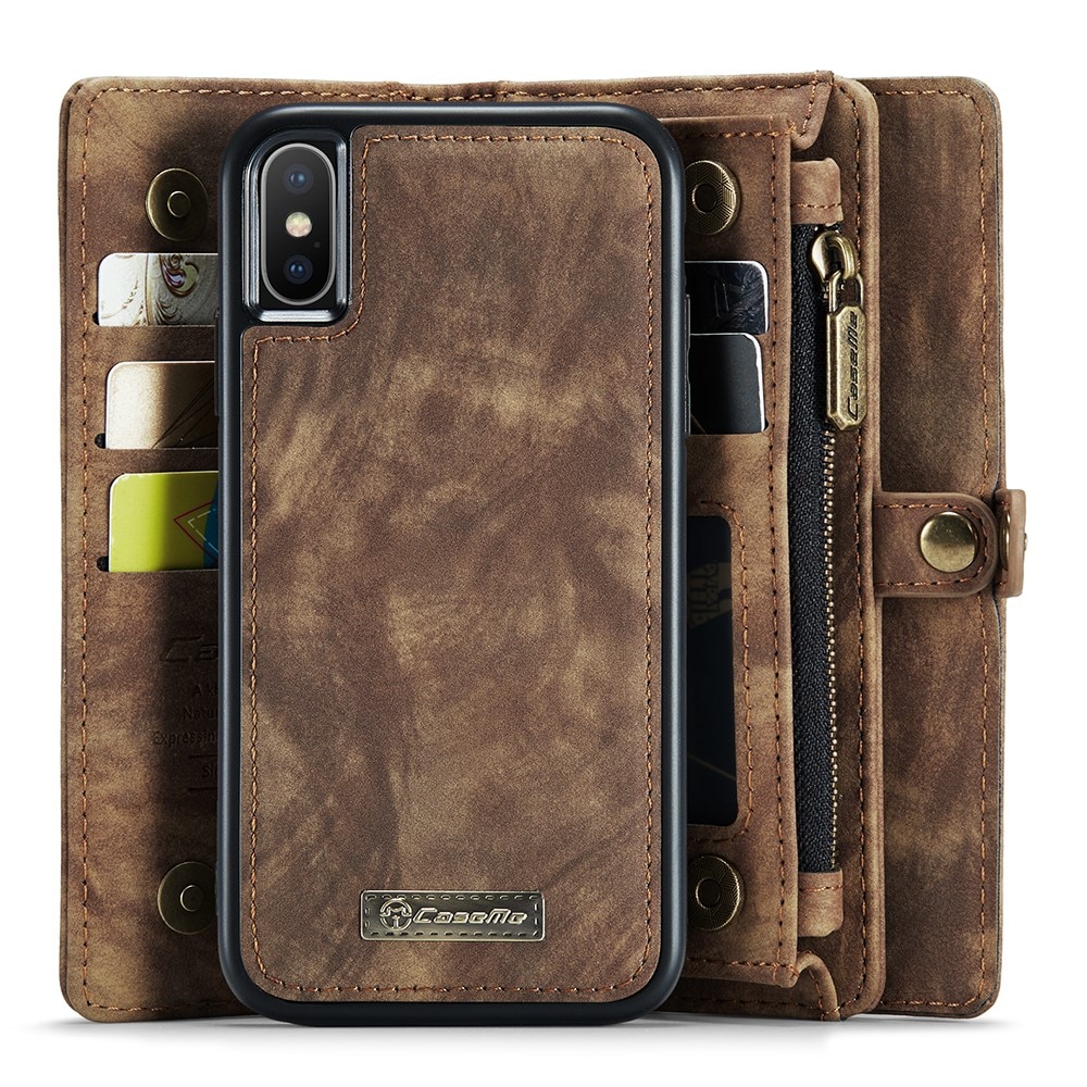 Multi-slot hoesje iPhone X/XS Bruin