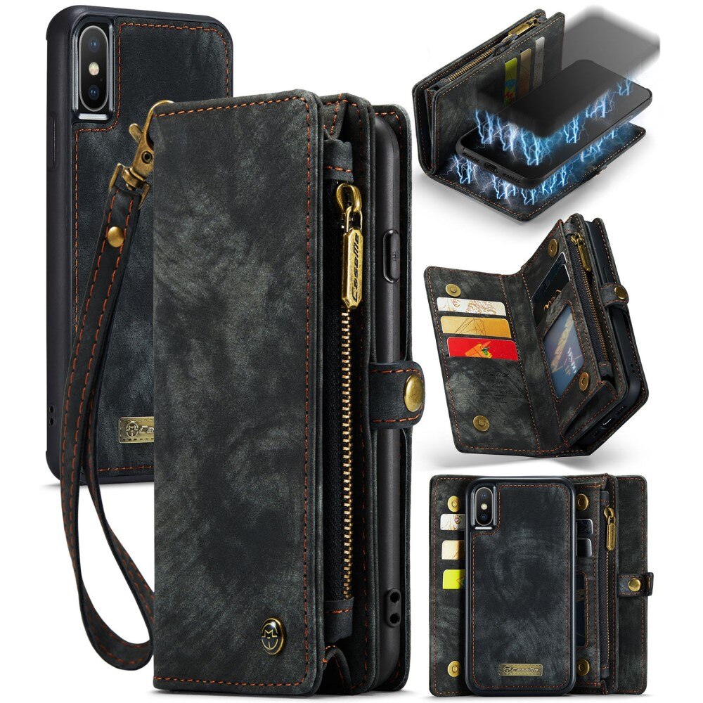 Multi-slot hoesje iPhone Xs Max Grijs