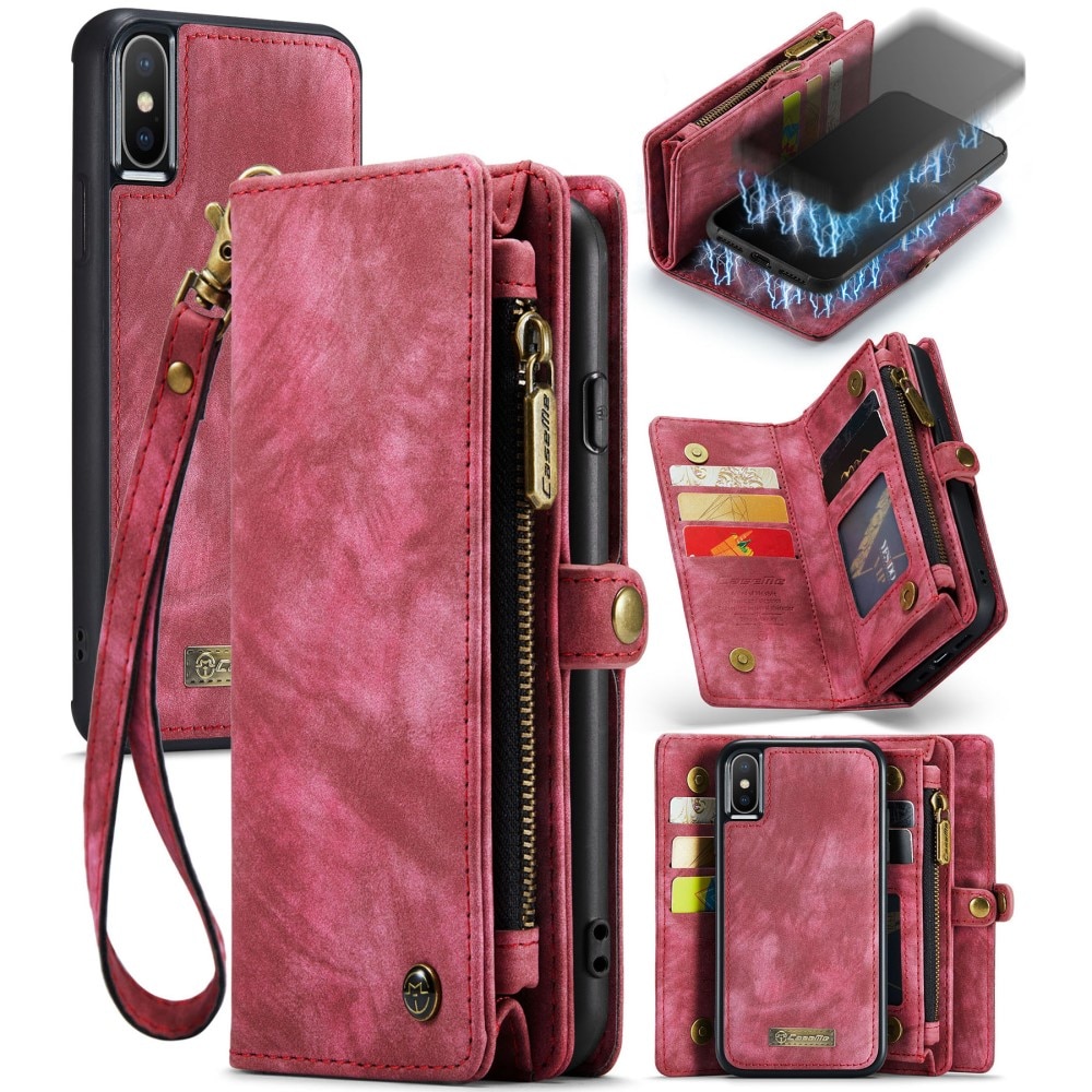 Multi-slot hoesje iPhone Xs Max Rood