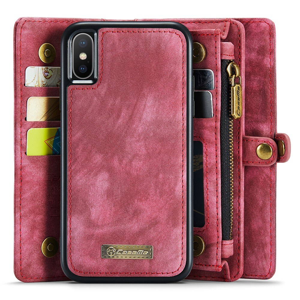 Multi-slot hoesje iPhone Xs Max Rood