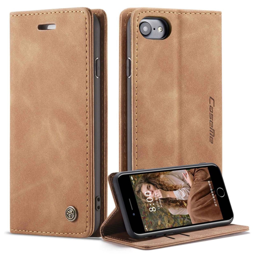 Slim Bookcover hoesje iPhone 7 cognac