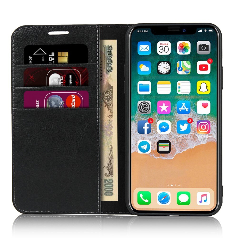 iPhone 11 Pro Mobielhoesje Echt Leer zwart