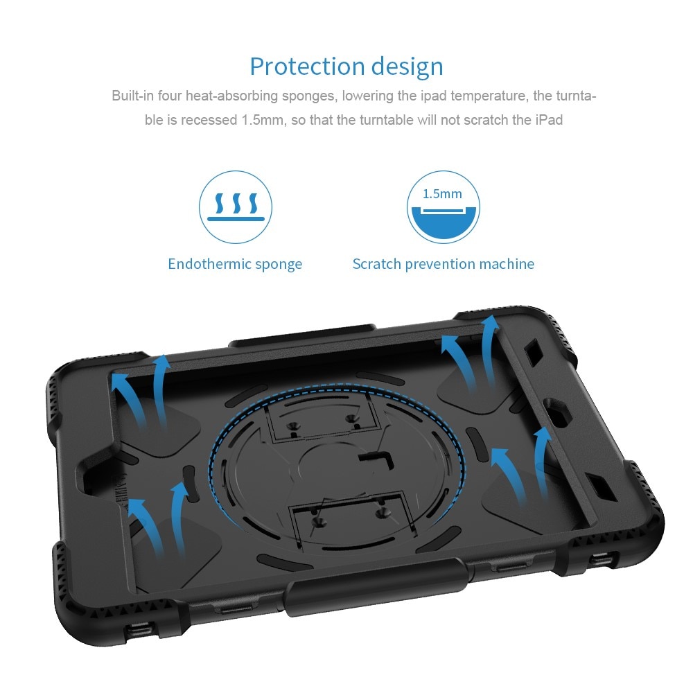 iPad 9.7 5th Gen (2017) Schokbestendige Hybridcase met schouderriem zwart