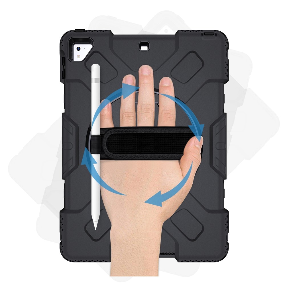 iPad Pro 9.7 1st Gen (2016) Schokbestendige Hybridcase met schouderriem zwart