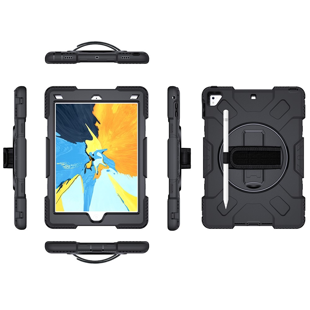 iPad Air 2 9.7 (2014) Schokbestendige Hybridcase met schouderriem zwart