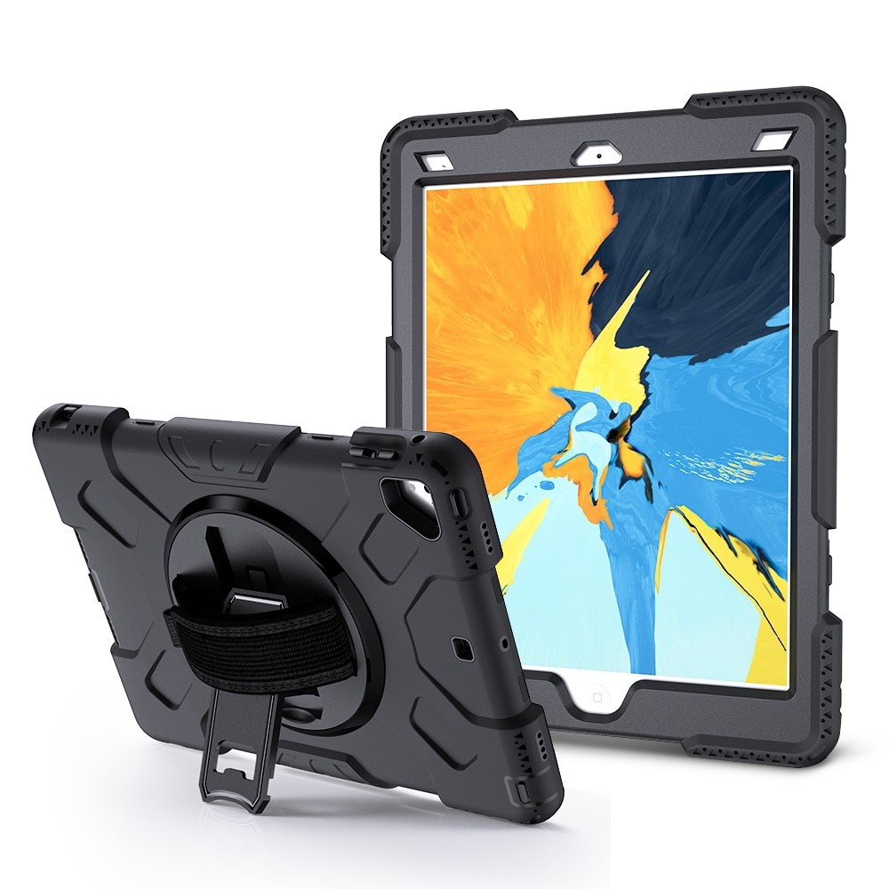 iPad 9.7 6th Gen (2018) Schokbestendige Hybridcase met schouderriem zwart