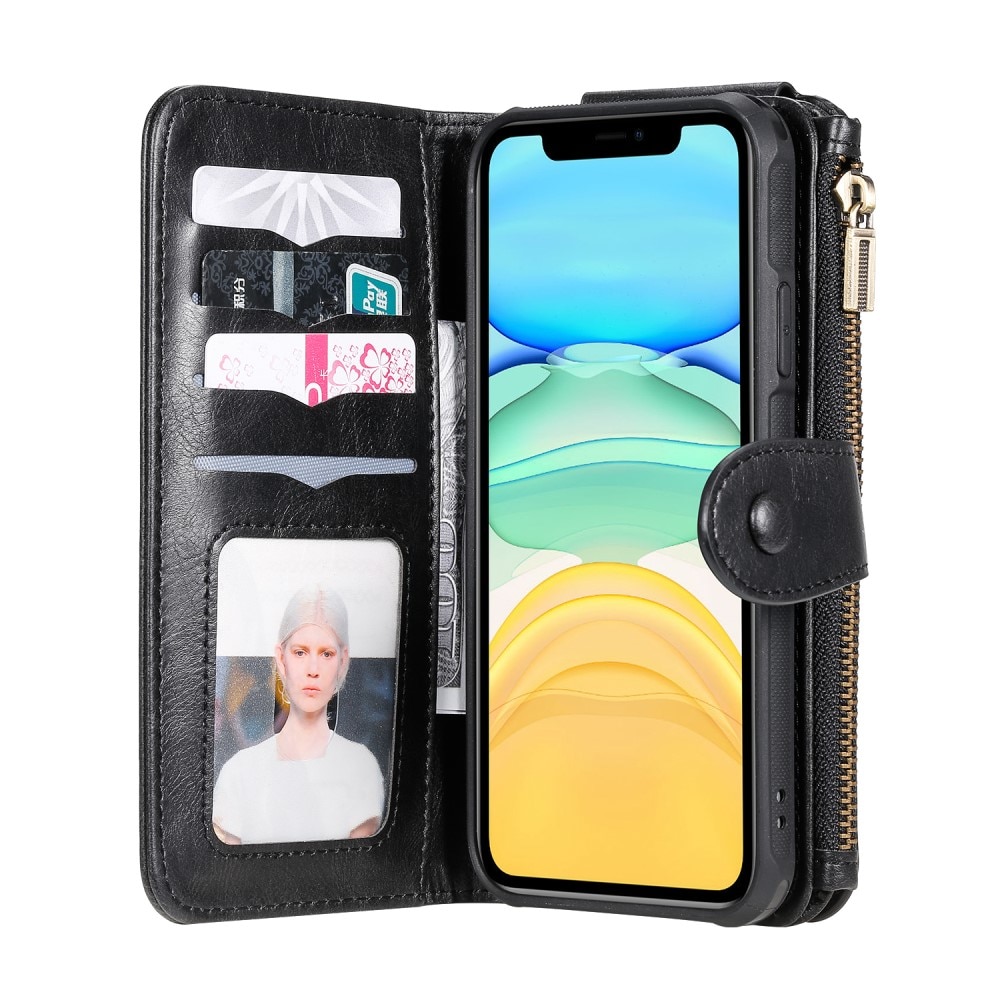 iPhone 11 Magnet Leather Multi-Wallet zwart
