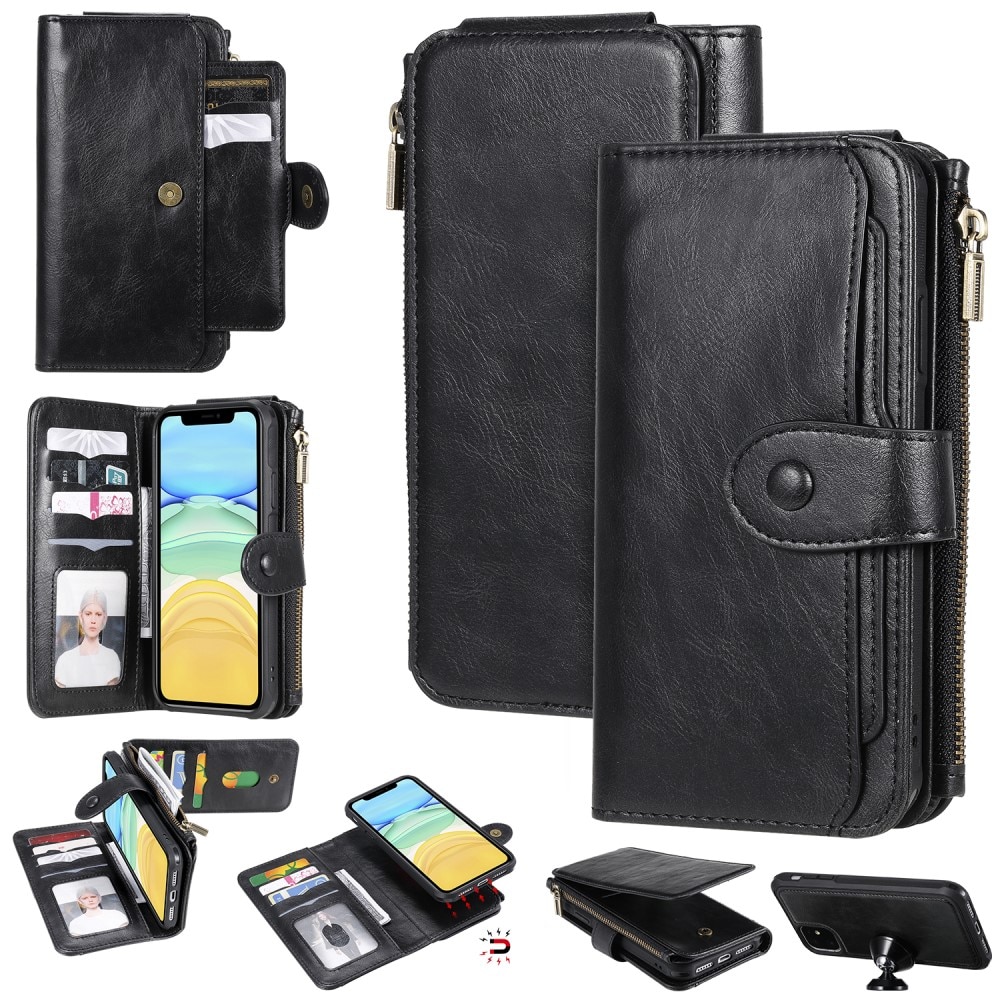 iPhone 11 Magnet Leather Multi-Wallet zwart