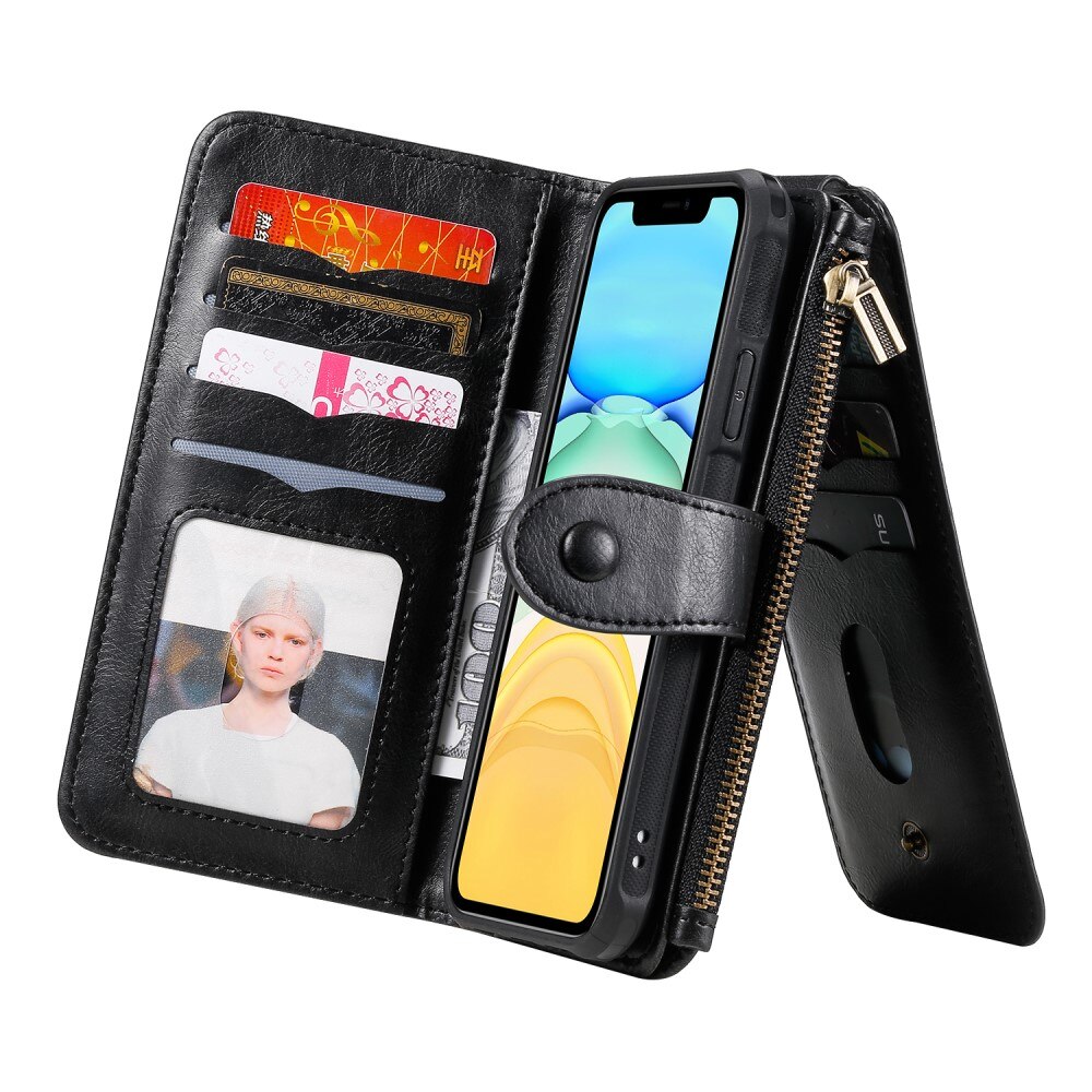 iPhone 11 Magnet Leather Multi-Wallet zwart