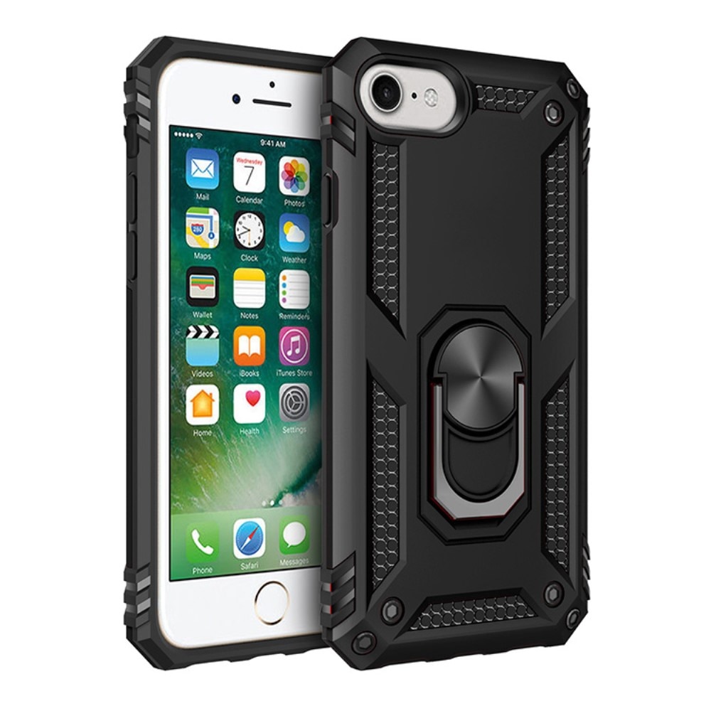iPhone 7/8/SE Hybridcase Tech Ring zwart