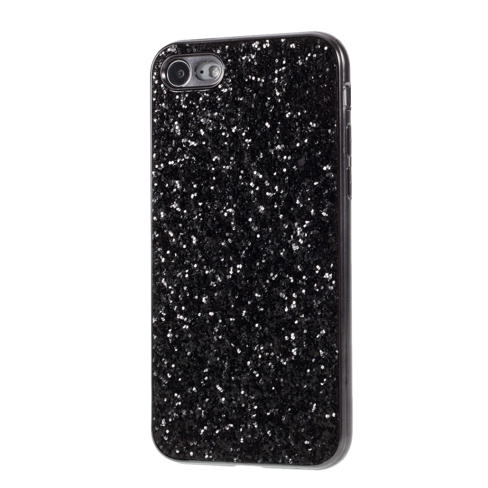 iPhone SE (2022) Glitterhoesje zwart