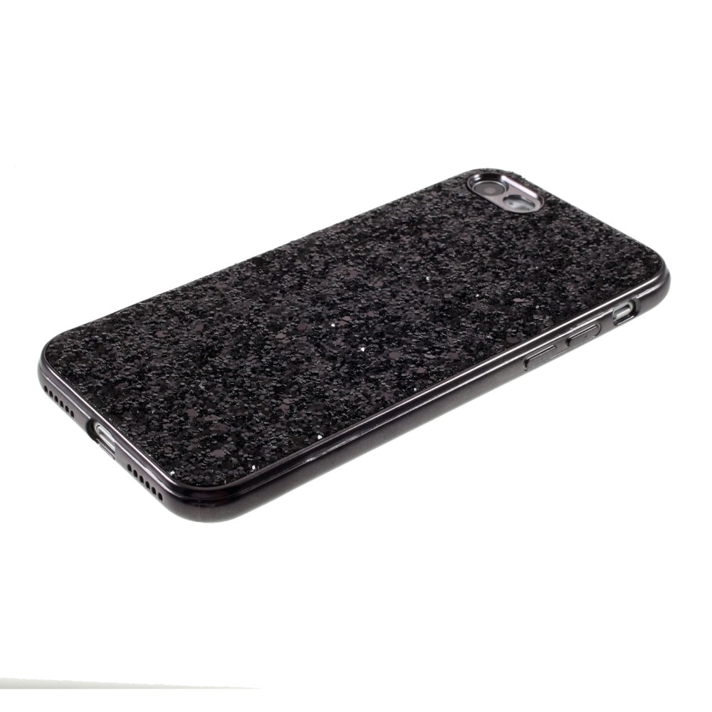 iPhone SE (2020) Glitterhoesje zwart