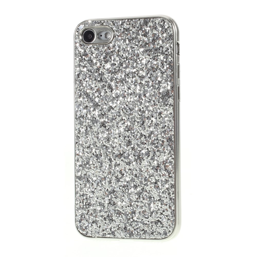 iPhone SE (2022) Glitterhoesje zilver