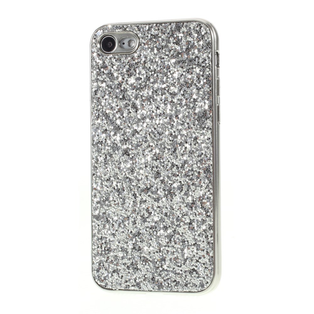 iPhone SE (2020) Glitterhoesje zilver