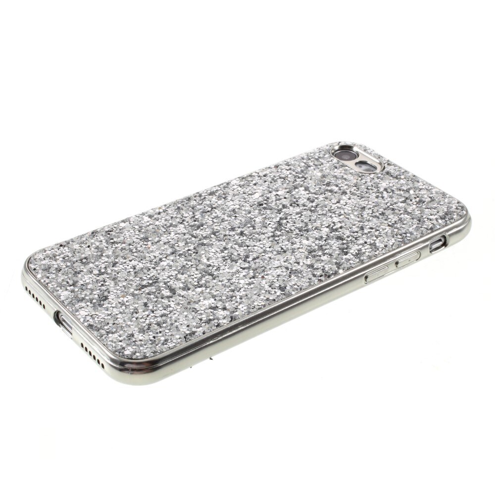 iPhone SE (2022) Glitterhoesje zilver