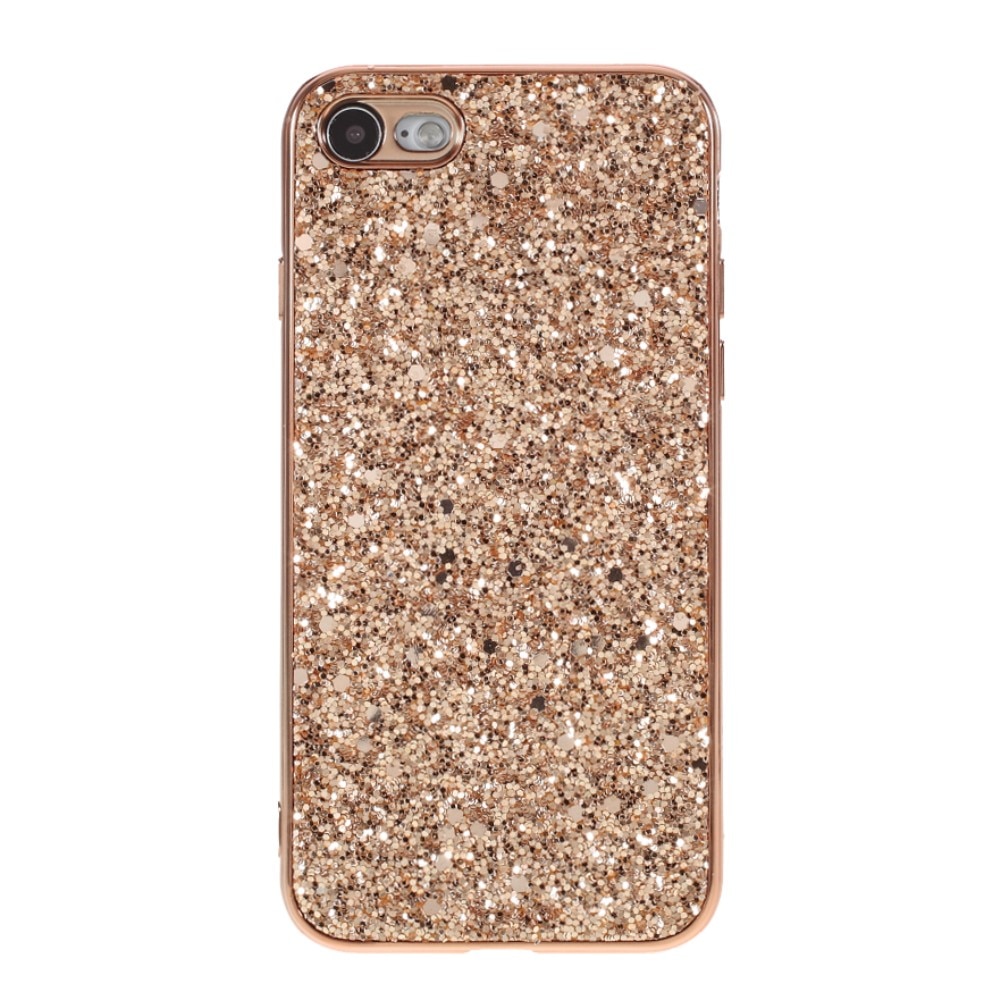 iPhone SE (2022) Glitterhoesje rosé goud