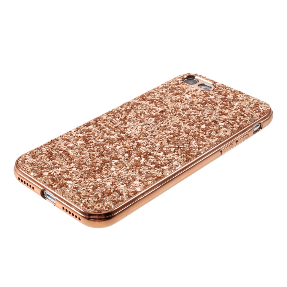 iPhone SE (2022) Glitterhoesje rosé goud