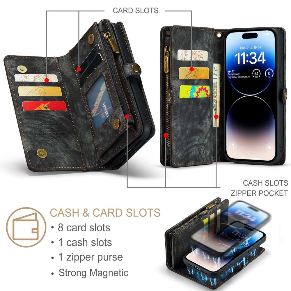 Multi-slot hoesje iPhone 12 Pro Max Grijs