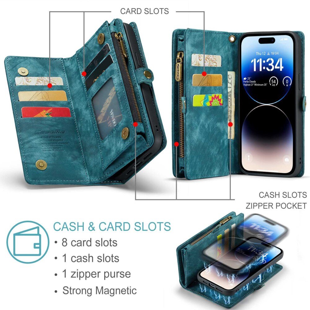 Multi-slot hoesje iPhone 12 Pro Max Blauw