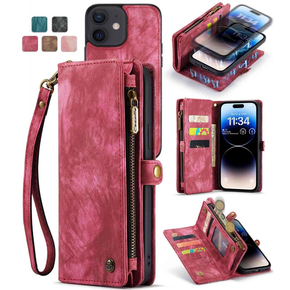 Multi-slot hoesje iPhone 12/12 Pro Rood