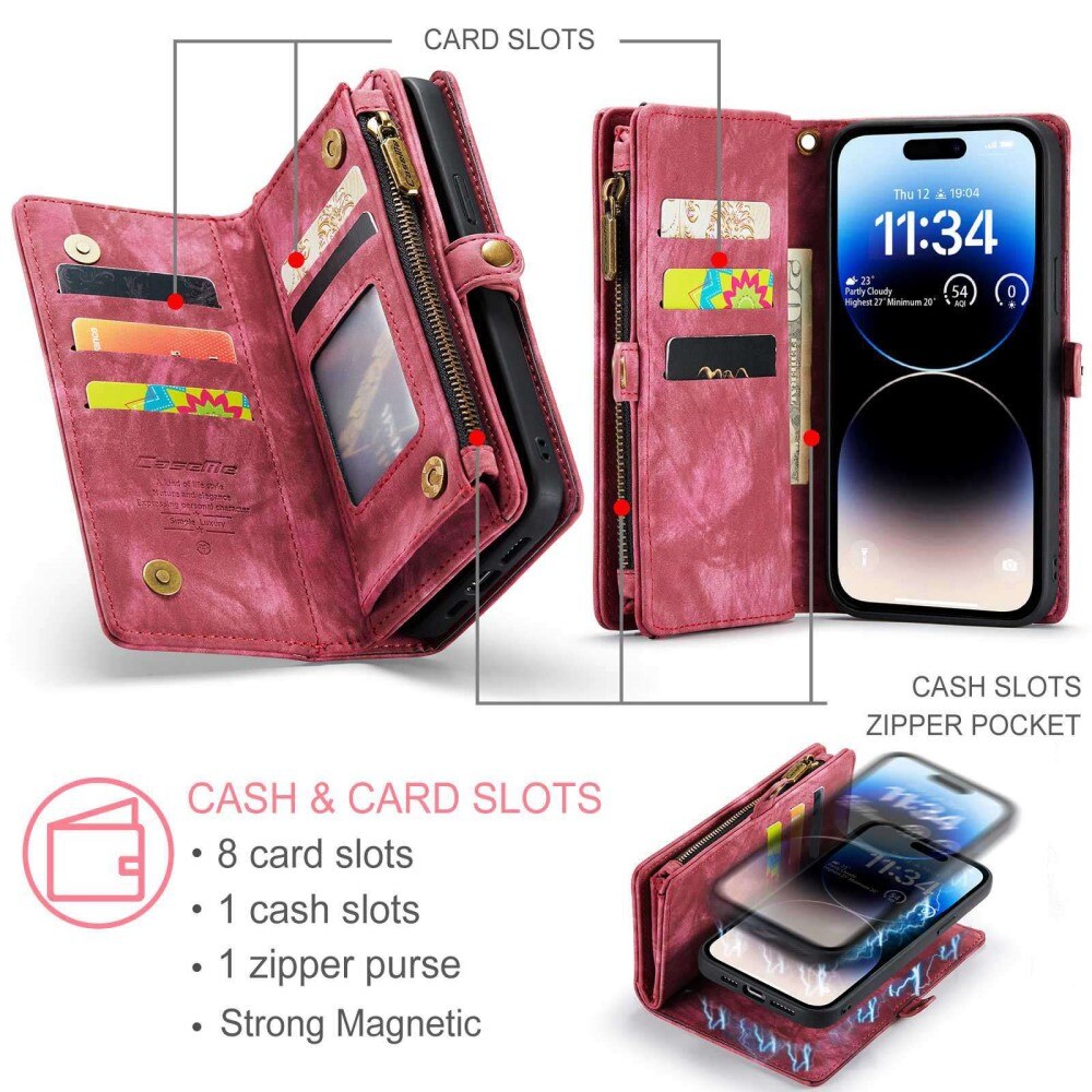 Multi-slot hoesje iPhone 12/12 Pro Rood