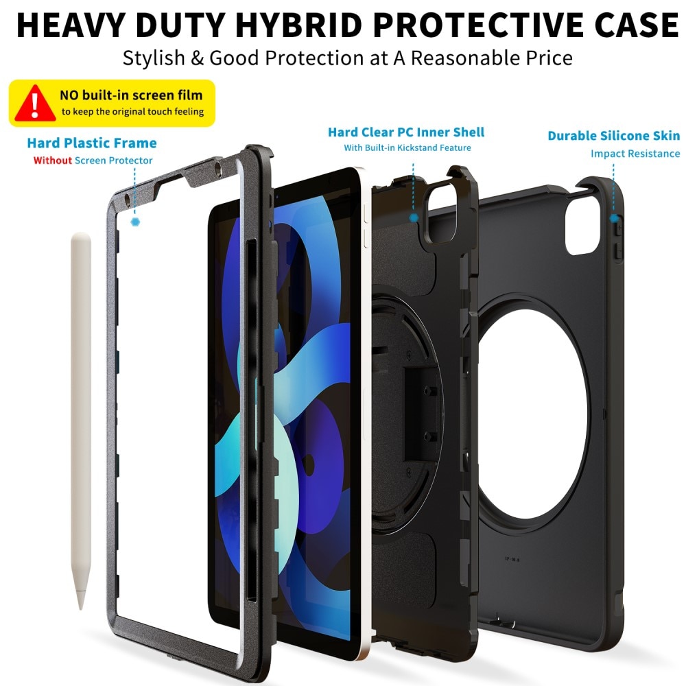 iPad Air 10.9 4th Gen (2020) Schokbestendige Hybridcase Zwart