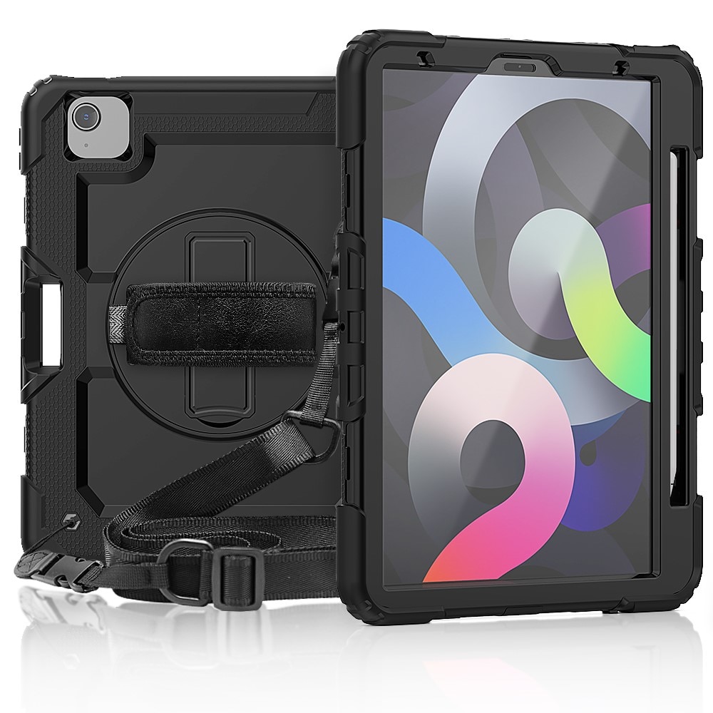 iPad Pro 11 4th Gen (2022) Schokbestendige Full Protection Hybridcase met schouderriem zwart