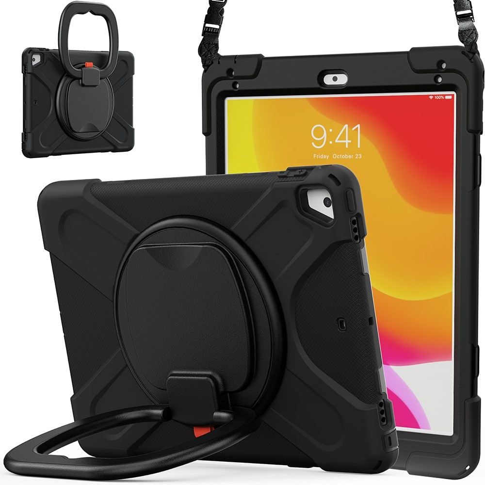 iPad 9.7 5th Gen (2017) Hybridcase met Kickstand en schouderband zwart