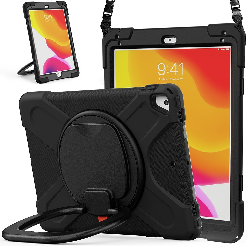 iPad 9.7 5th Gen (2017) Hybridcase met Kickstand en schouderband zwart