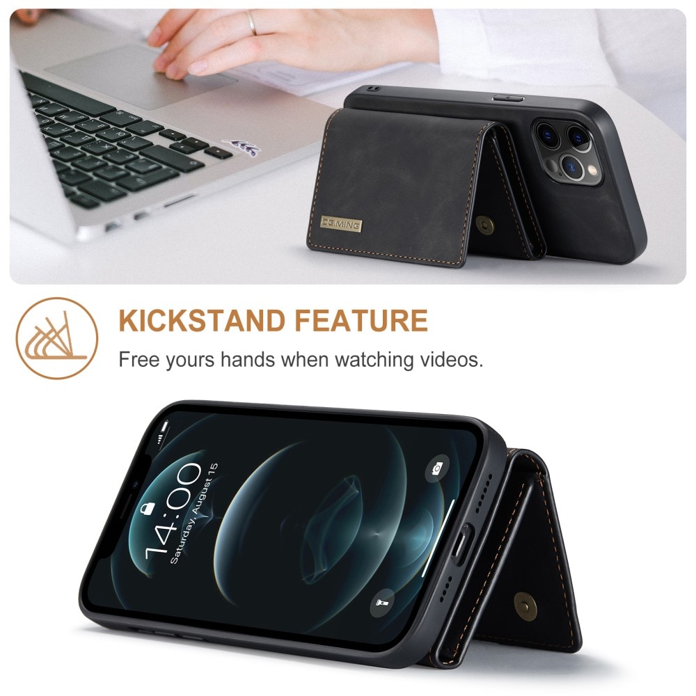 Magnetic Card Slots Case iPhone 12 Pro Max Zwart