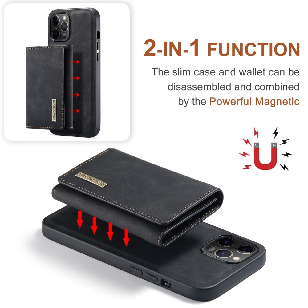 Magnetic Card Slots Case iPhone 12 Pro Max Zwart