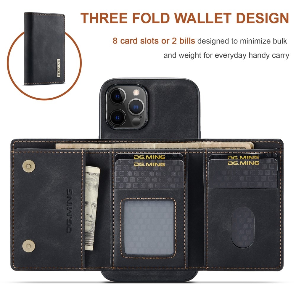 Magnetic Card Slots Case iPhone 12 Pro Max Zwart