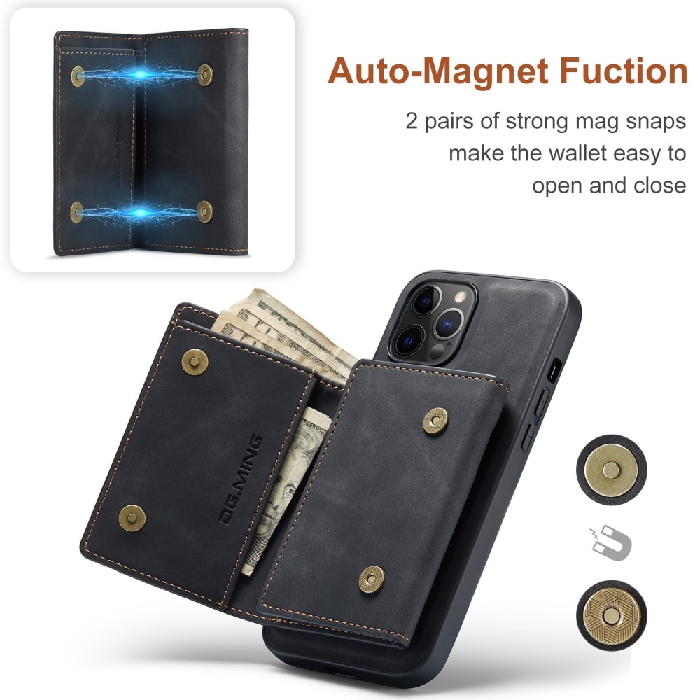 Magnetic Card Slot Case iPhone 12 Pro Max Zwart