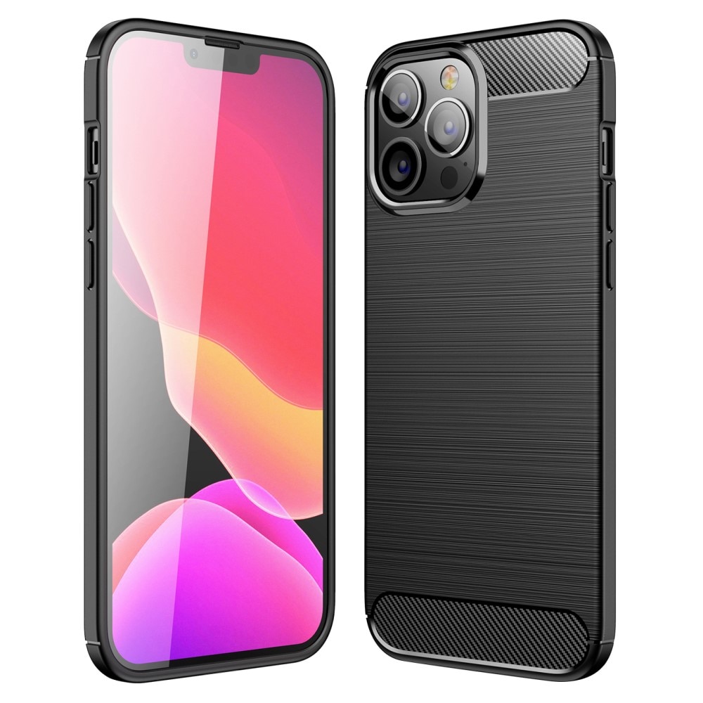 Hoesje TPU Brushed Apple iPhone 13 Pro Max Zwart