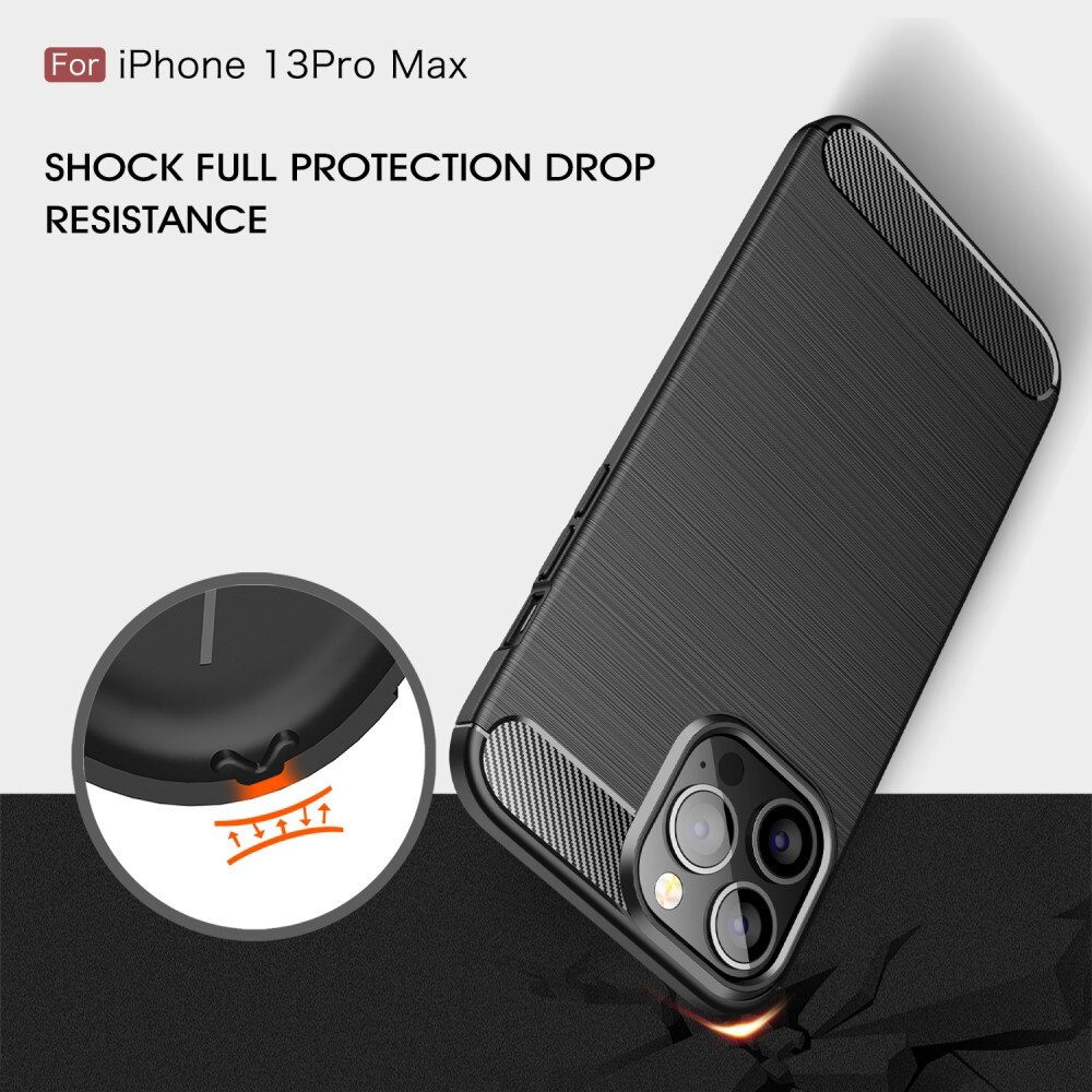 Hoesje TPU Brushed Apple iPhone 13 Pro Max Zwart
