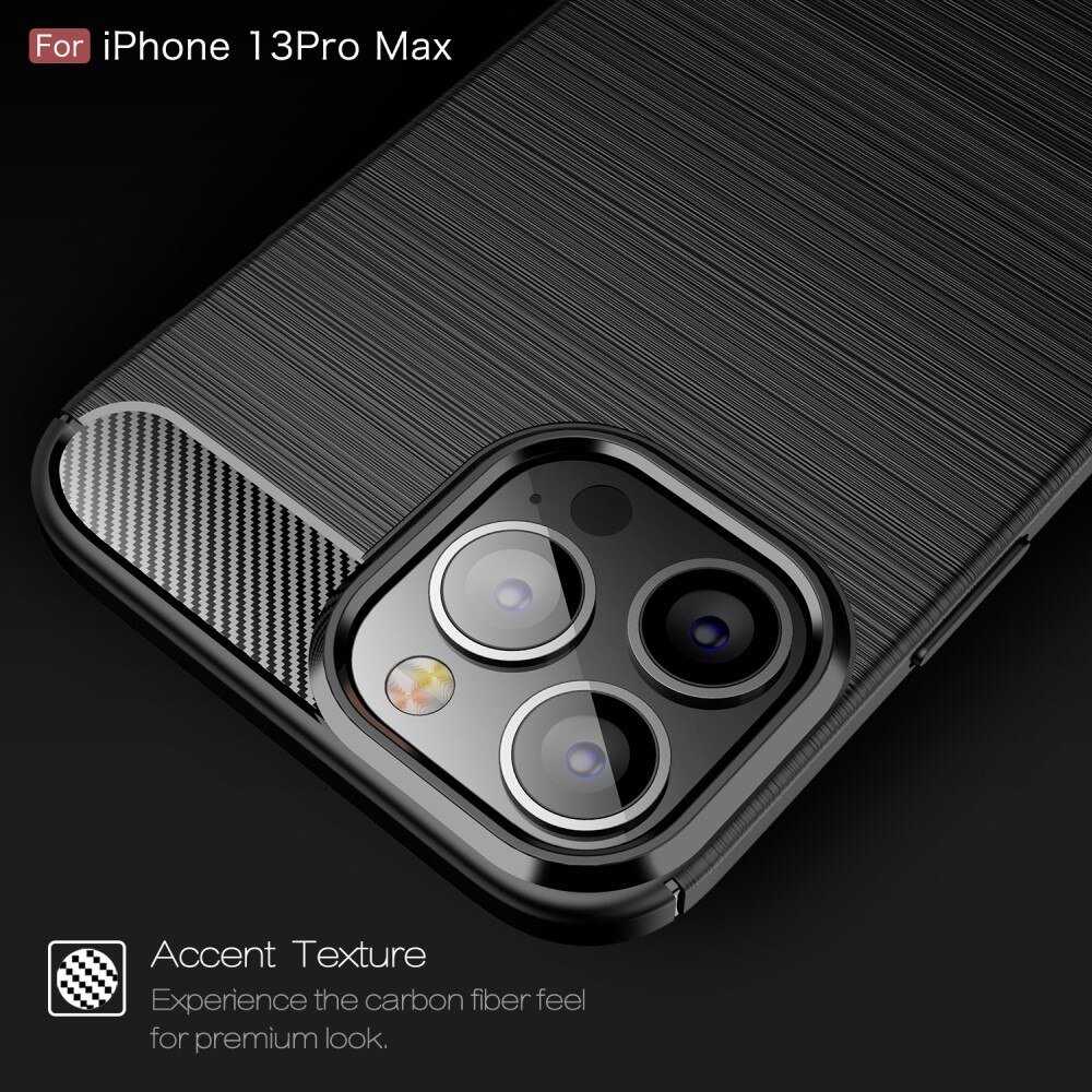 Hoesje TPU Brushed Apple iPhone 13 Pro Max Zwart