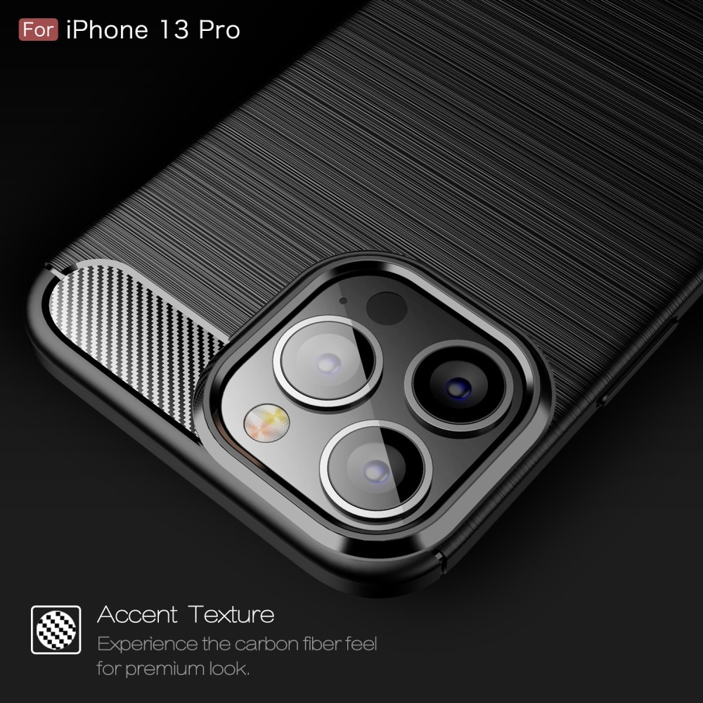 Hoesje TPU Brushed iPhone 13 Pro Zwart