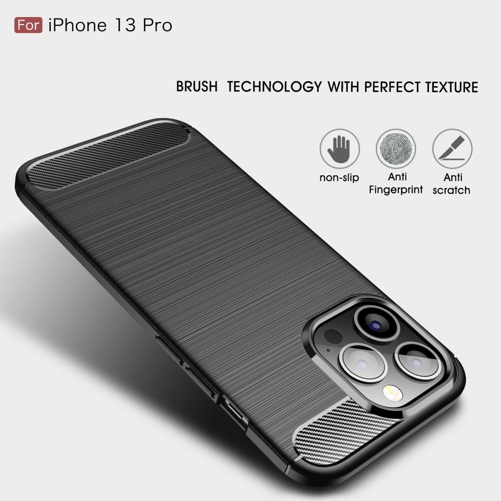 Hoesje TPU Brushed iPhone 13 Pro Zwart