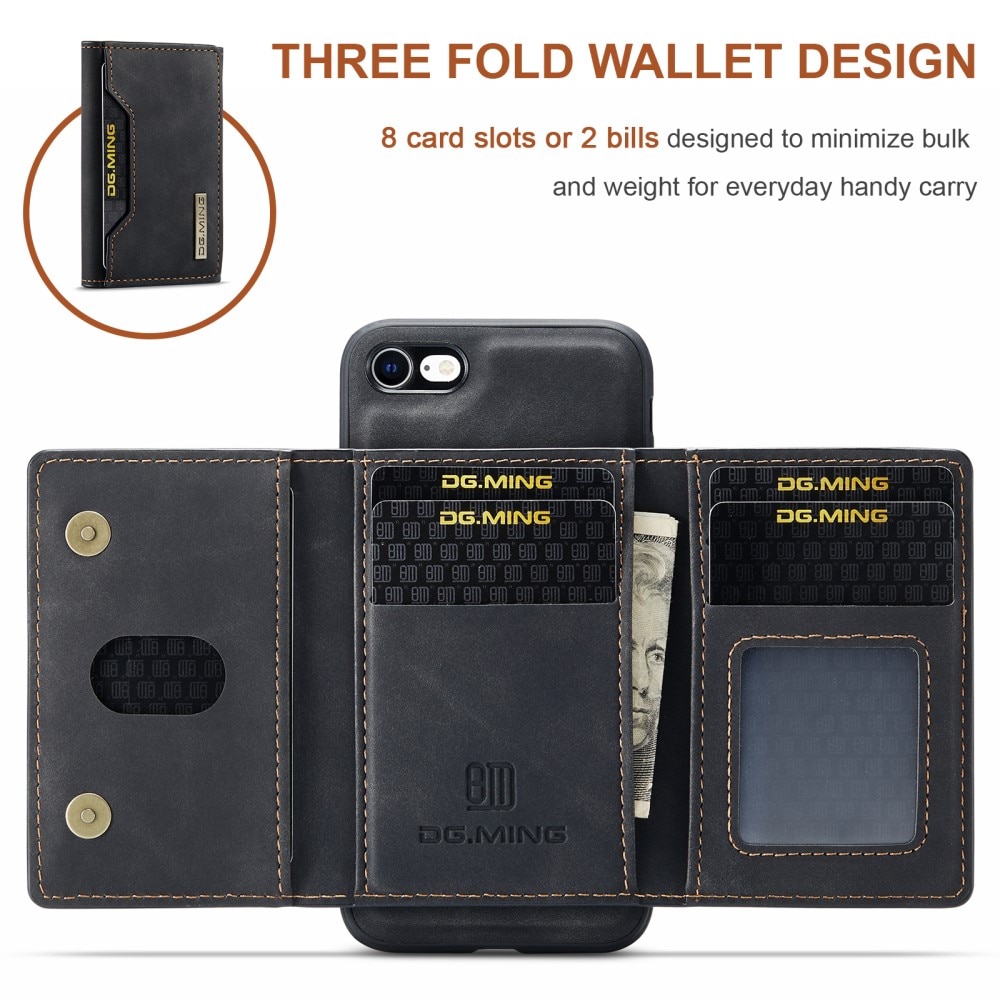 Magnetic Card Slots Case iPhone SE 2022 Zwart