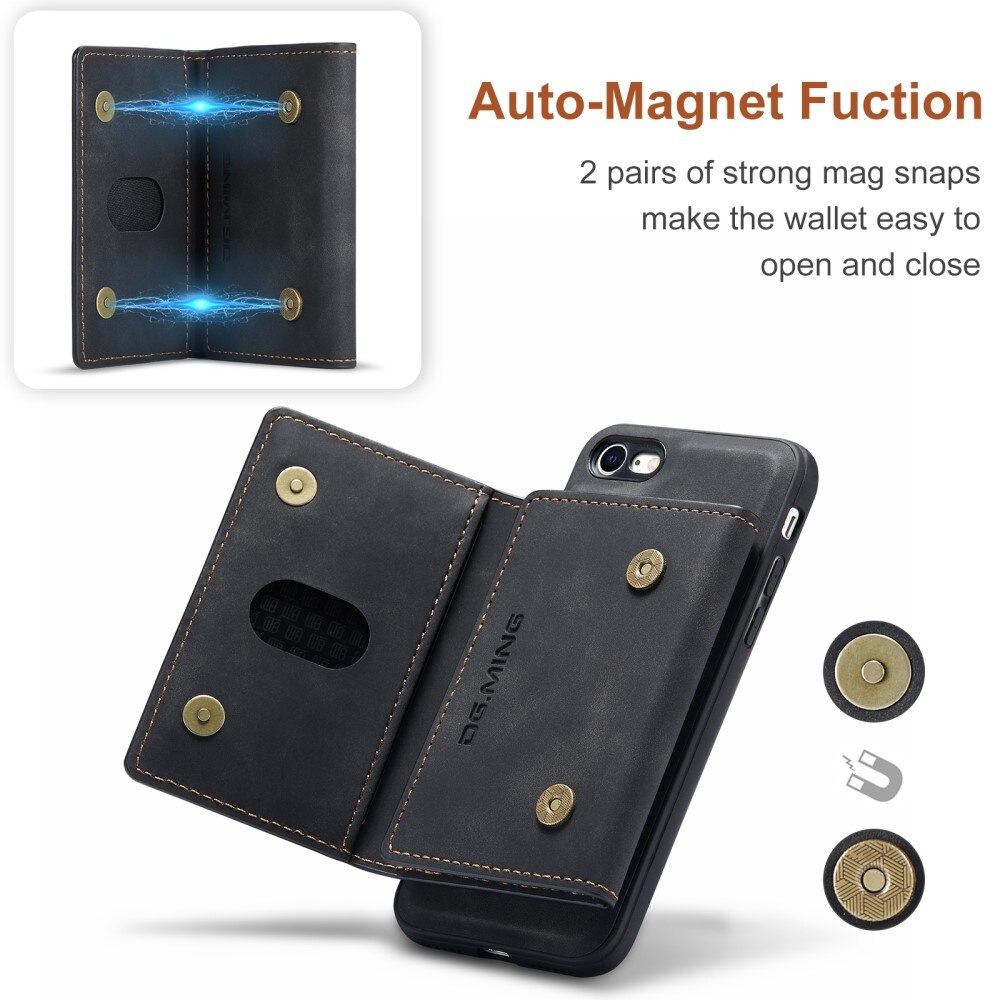 Magnetic Card Slots Case iPhone SE 2022 Zwart