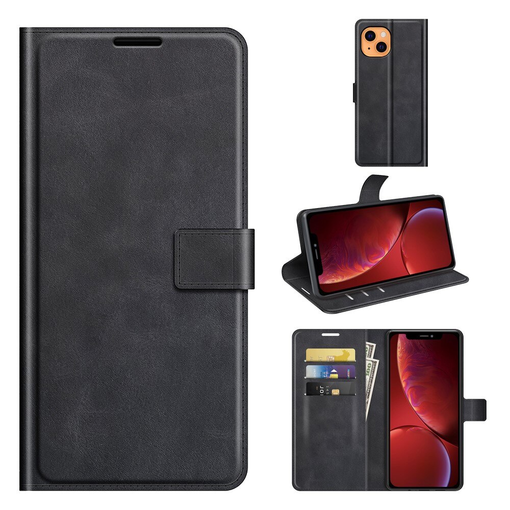 iPhone 13 Mini Leather Wallet Zwart