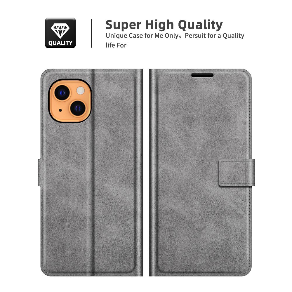 iPhone 13 Mini Leather Wallet Grey