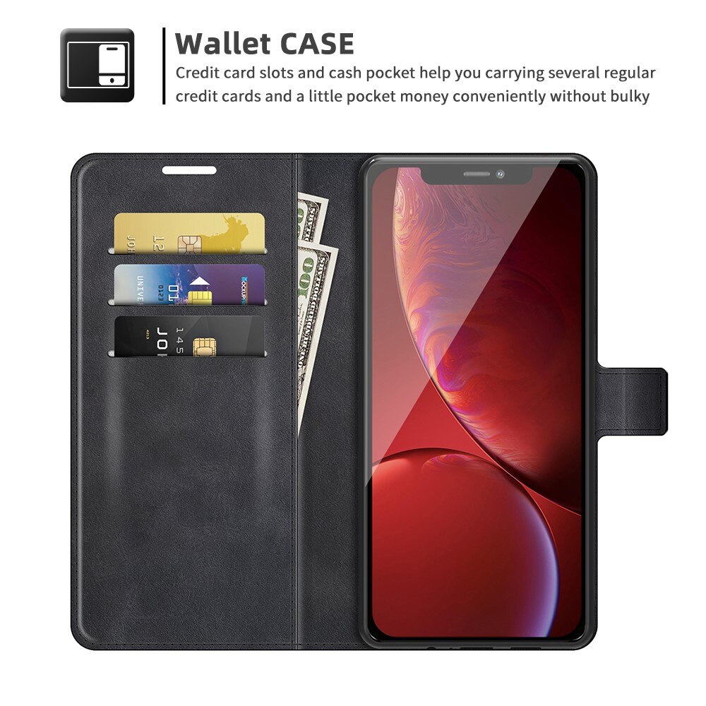 iPhone 13 Pro Max Leather Wallet Zwart