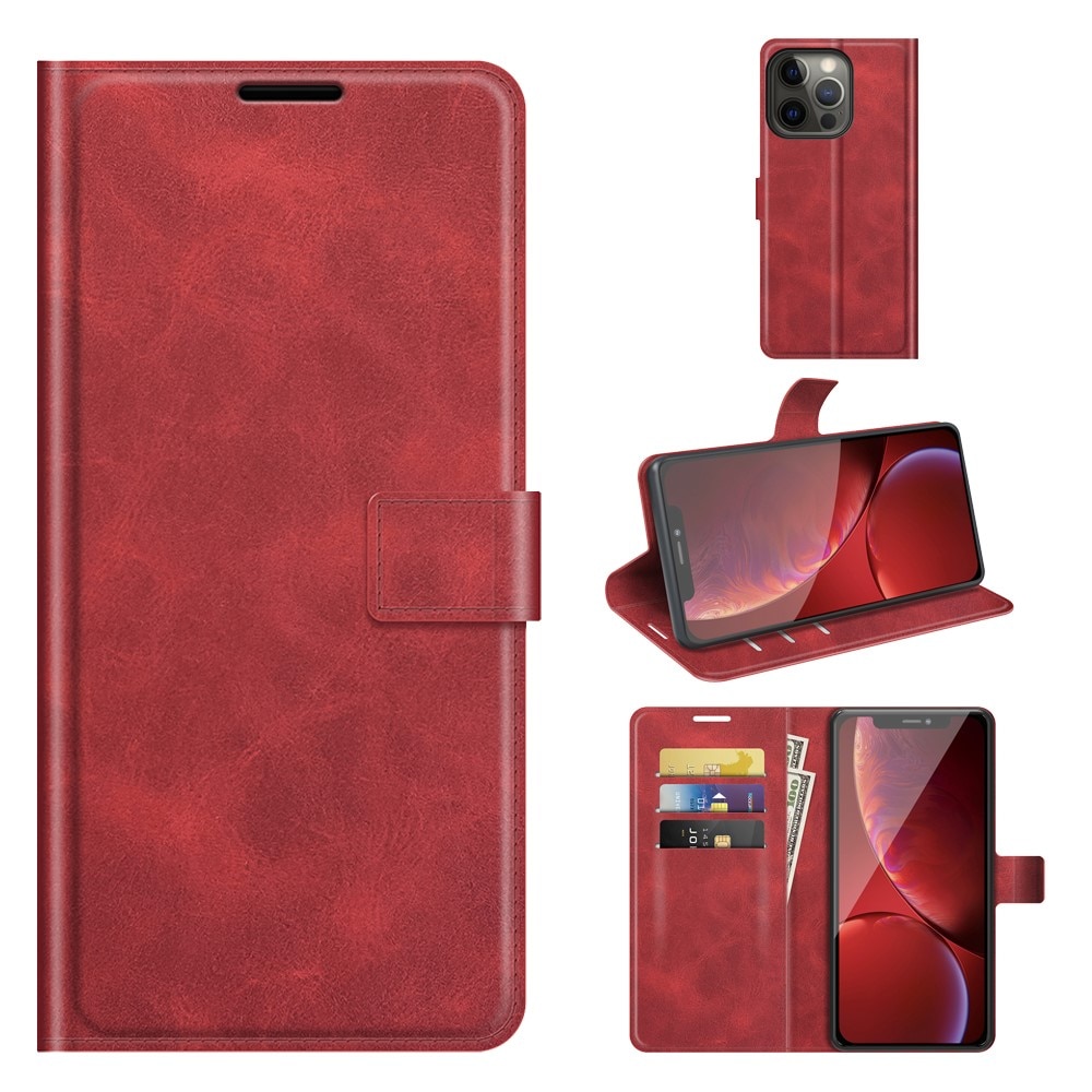 iPhone 13 Pro Max Leather Wallet Red