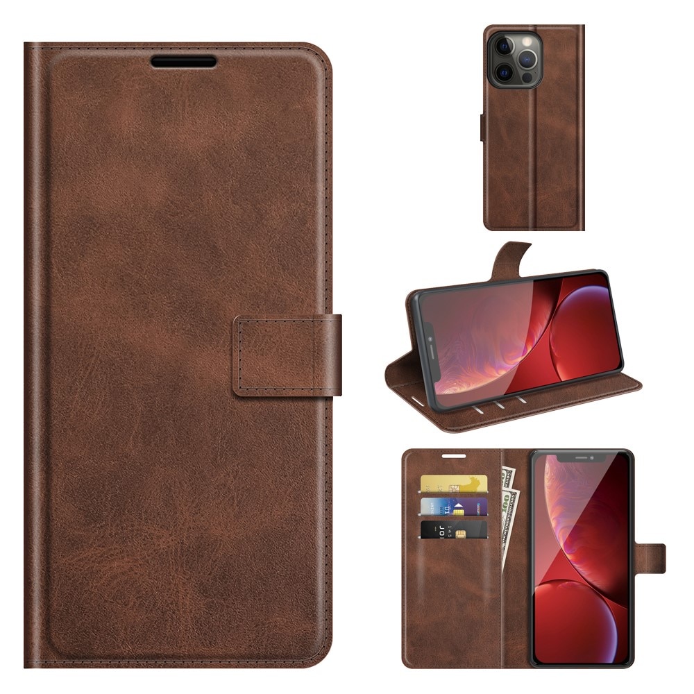 iPhone 13 Pro Max Leather Wallet Brown