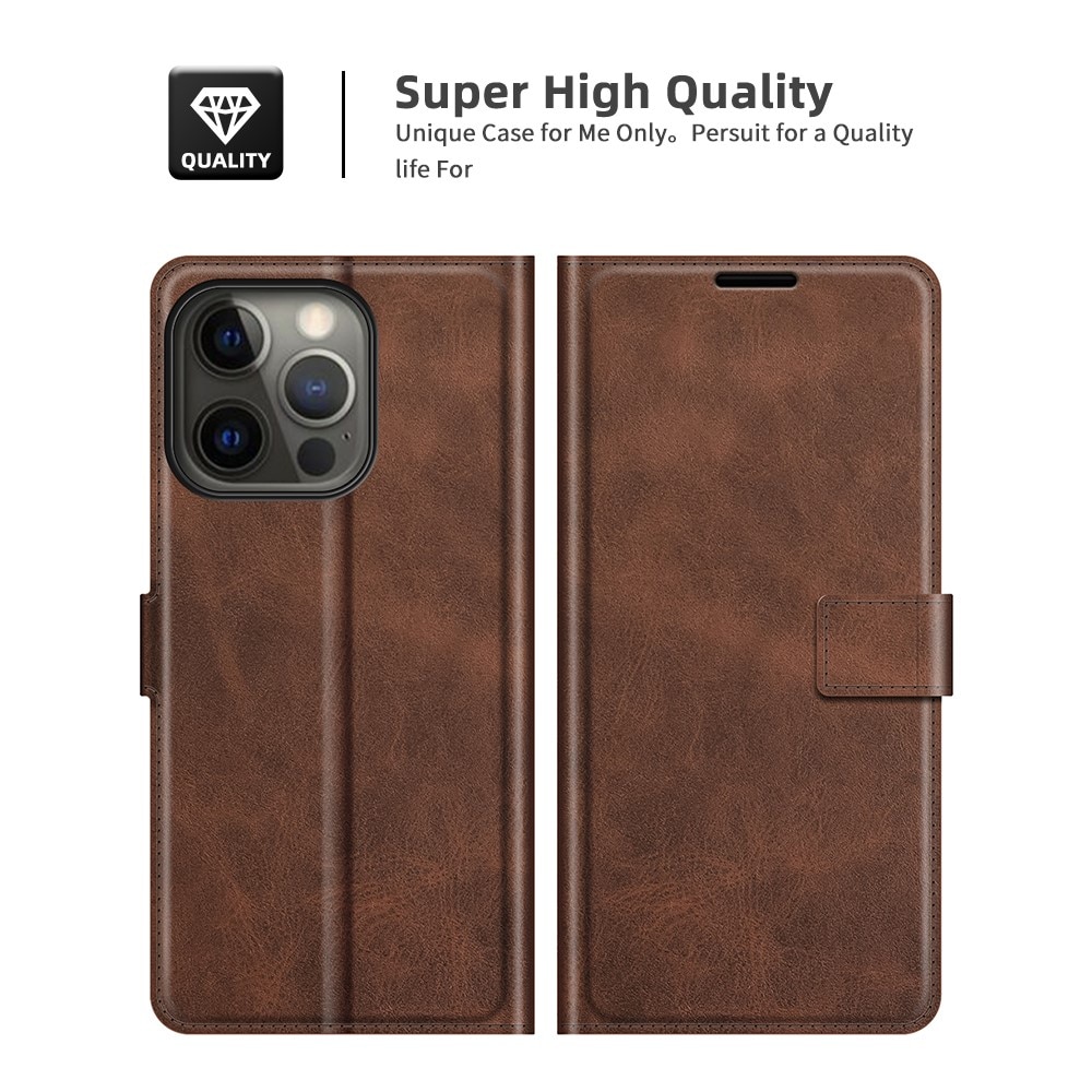 iPhone 13 Pro Max Leather Wallet Brown