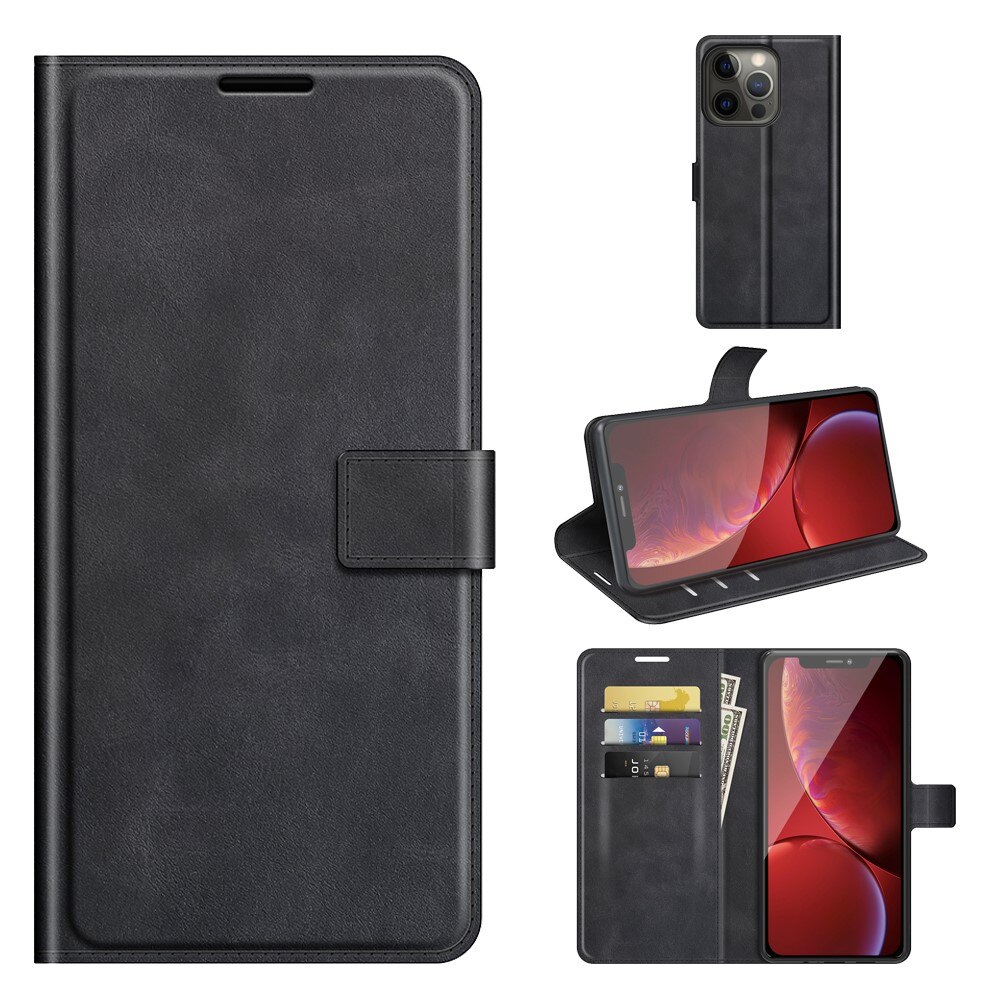 iPhone 13 Pro Leather Wallet Zwart