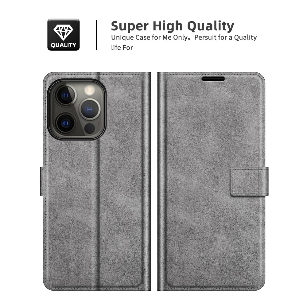 iPhone 13 Pro Leather Wallet Grey