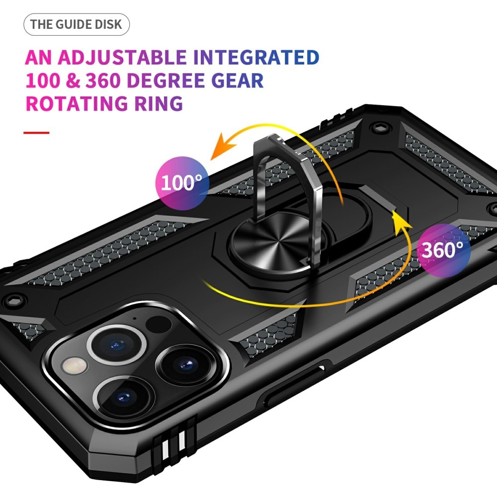 iPhone 13 Pro Max Hybridcase Tech Ring Zwart