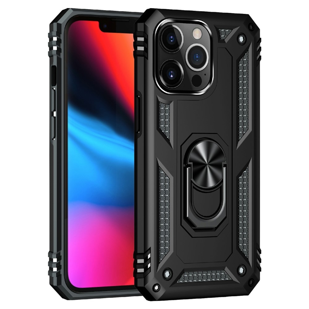 iPhone 13 Pro Hybridcase Tech Ring Zwart